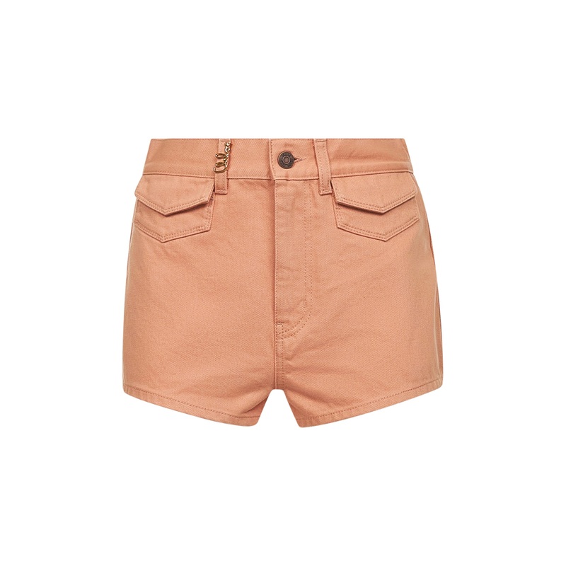 Orange cotton denim shorts|36|38|40