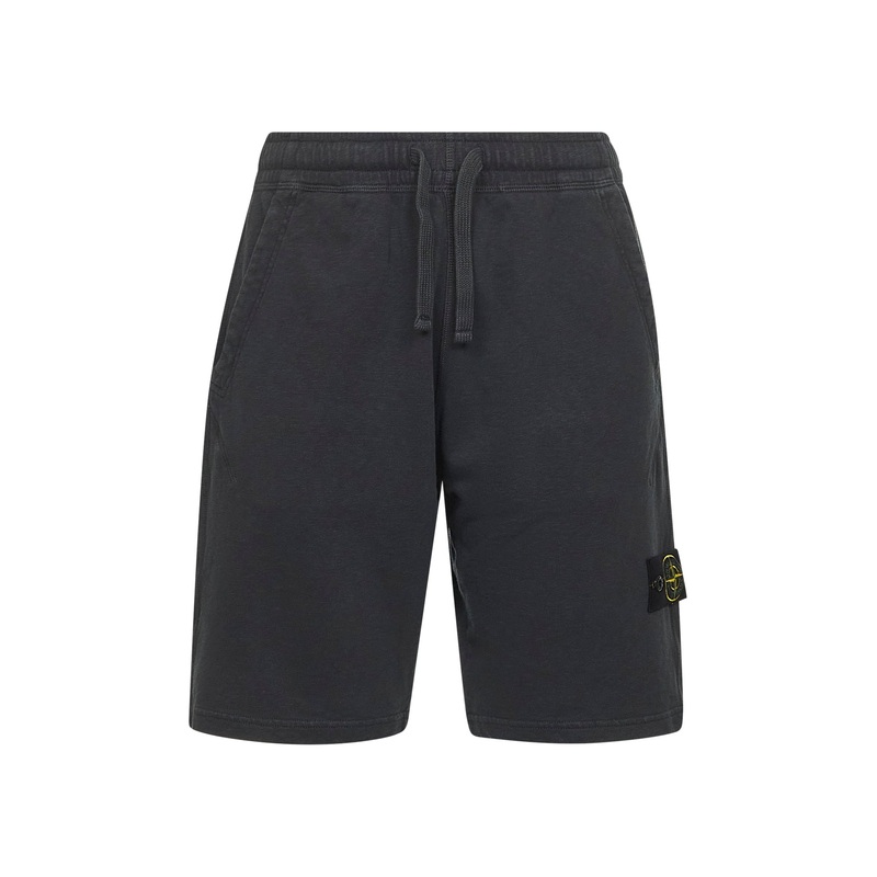 Grey malfil cotton fleece shorts