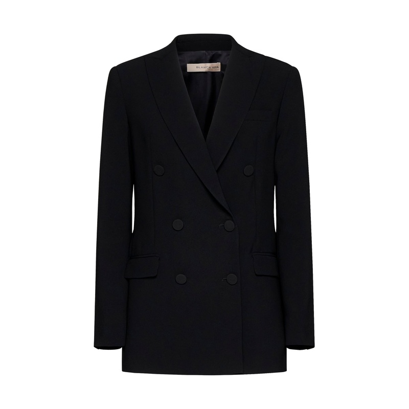Black cady Glotti double-breasted blazer