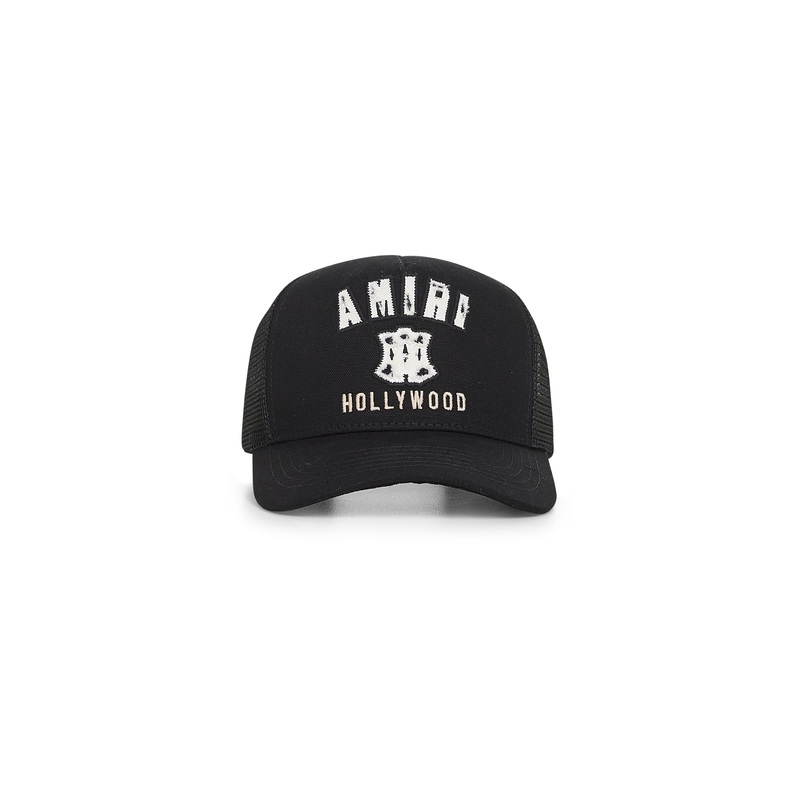Black cotton MA Hollywood trucker hat
