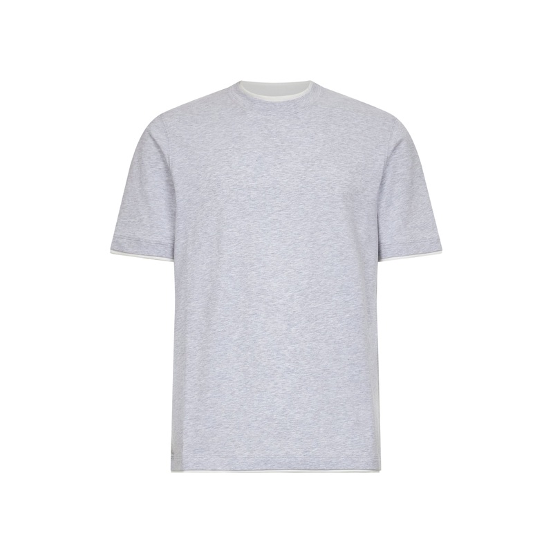 Light grey cotton Faux Layering T-shirt