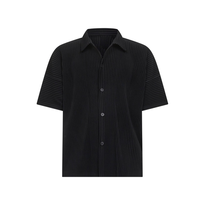 Black pleated fabric MC APRIL shirt