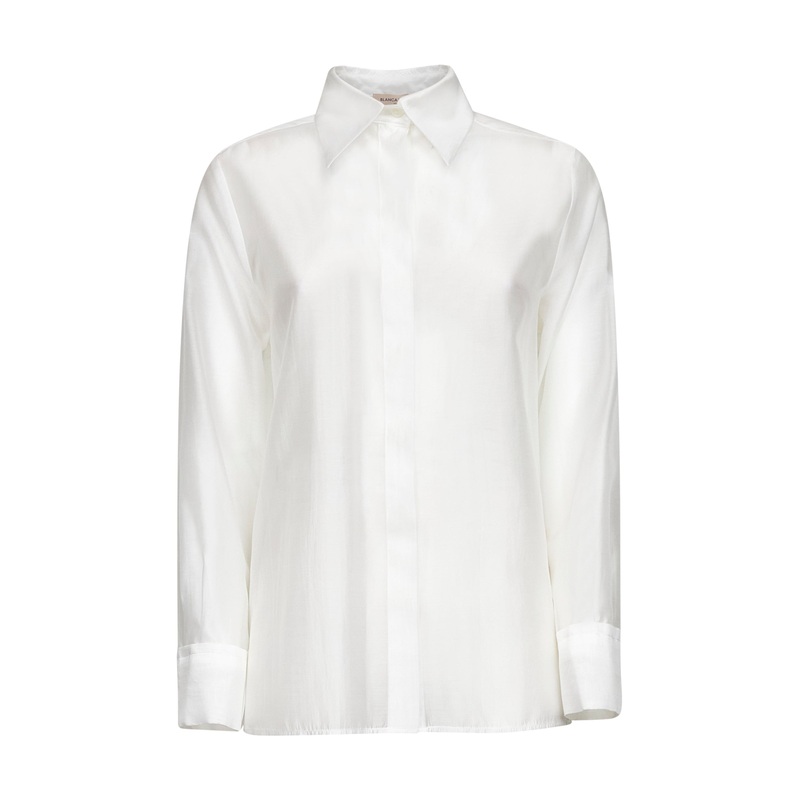 White lyocell blend Curly shirt