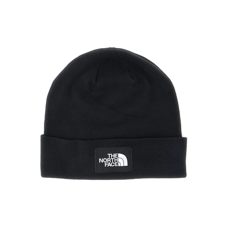 Black Beanie with Logo Patch on the Front in Tech Fabric Man