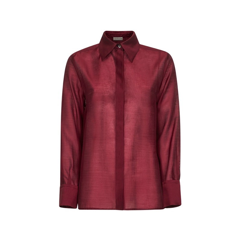 Burgundy lyocell blend Curly shirt