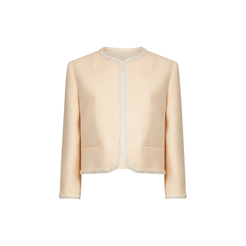 Ivory Crepe Couture jacket|44|46