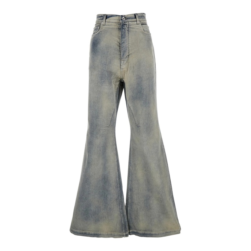 ‘Bolan’ Light Blue Jeans with Wide-Flared Leg and Faded Effect in Denim Man