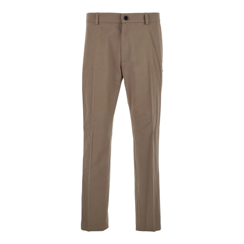 ‘Charlton’ Beige Tailored Trousers with Side Patch in Cotton Man