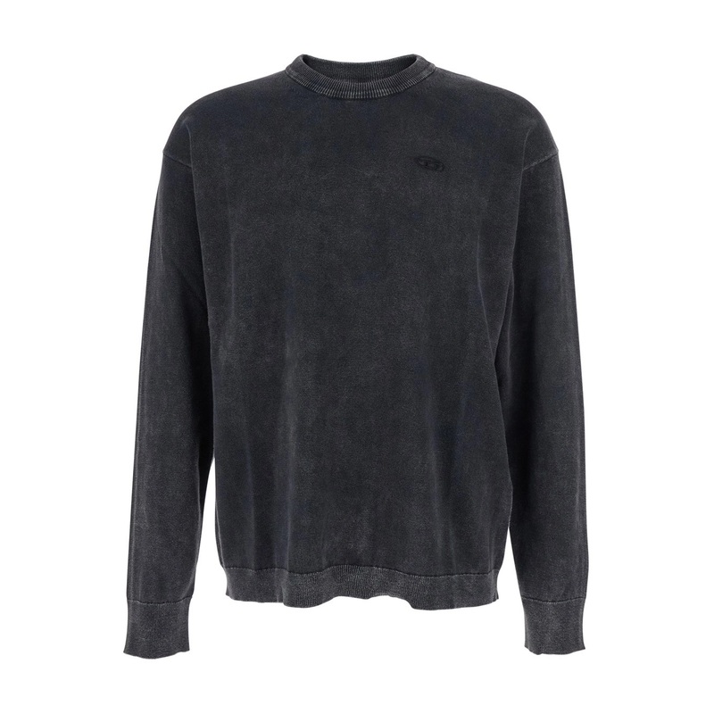 ‘K-Bennie’ Grey Crewneck T-Shirt with Logo Embroidery on the Front in Cotton Man