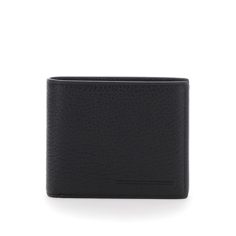 Black Bi-Fold Wallet with Eobossed Logo Lettering on the Rear in Leather Man