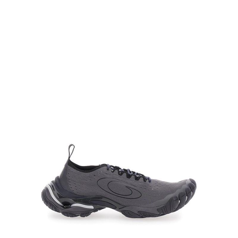 ‘Anatomic Runner’ Black Sneaker with Anatomical Five-Toe Shape in Tech Fabric Man