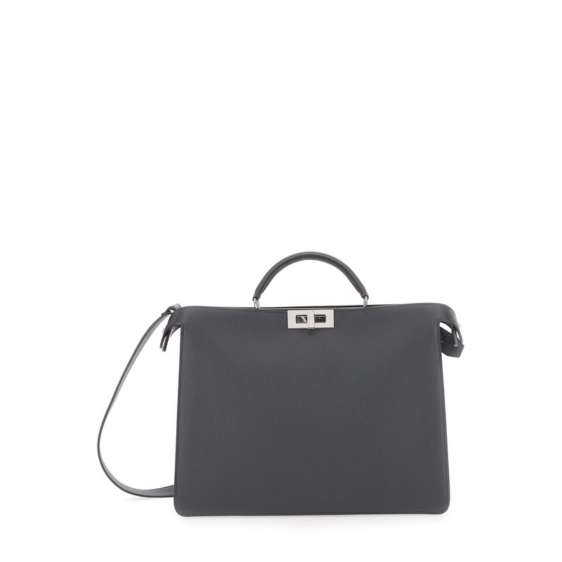 ‘ISeeU Medium’ Grey Handbag with Removable Internal Pocket in Leather Man