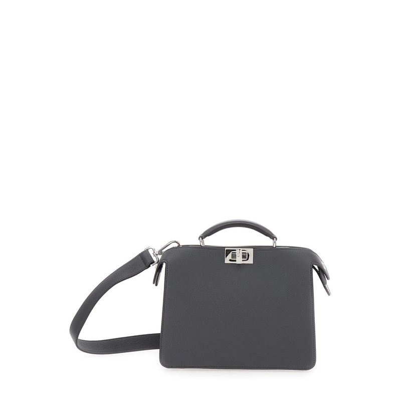 ‘ISeeU Small’ Grey Handbag with Removable Internal Pocket in Leather Man