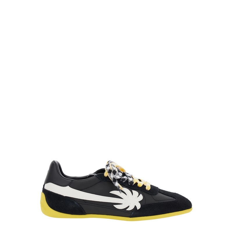 ‘Pa 5’ Black Low Top Sneakers with Logo Patch on the Tongue and Contrasting Heel with Logo in Leather Man