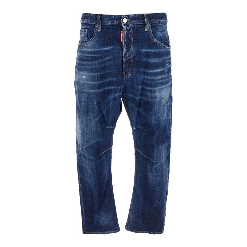 ‘Ducati x D2’ Blue Jeans with Logo Patch on the Rear and Belt Loops in Denim Man