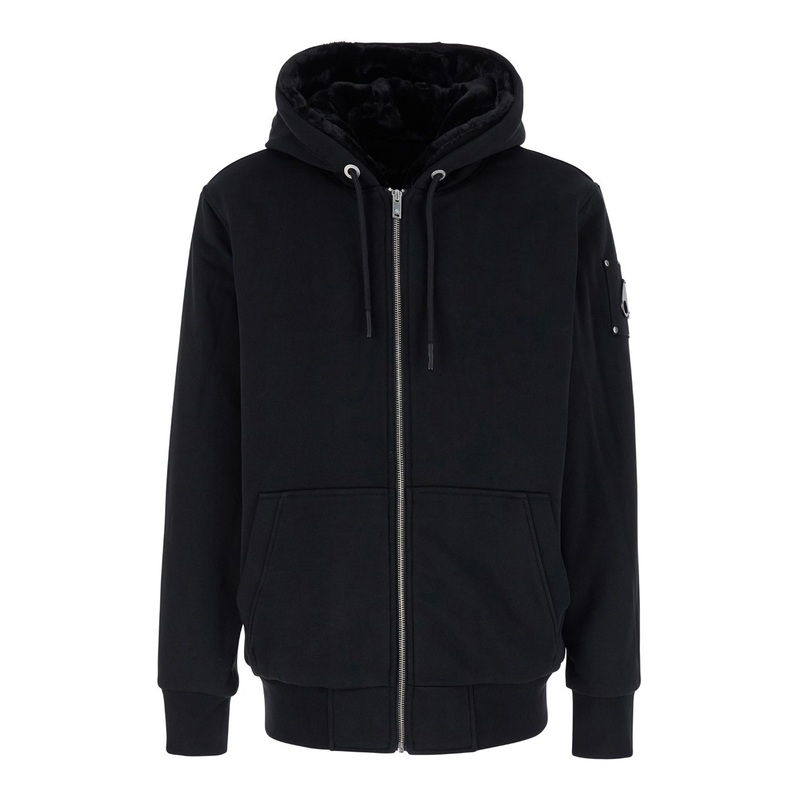 ‘Classic Bunny’ Black Hoodie with Logo Patch on the Sleeve in Cotton Blend Man