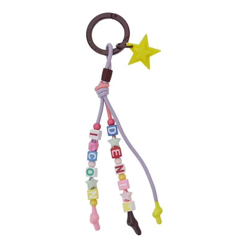 ‘Cyrus’ Multicolor Keyring with Star Charm and Pendant Beaded Charms in Acetate Man