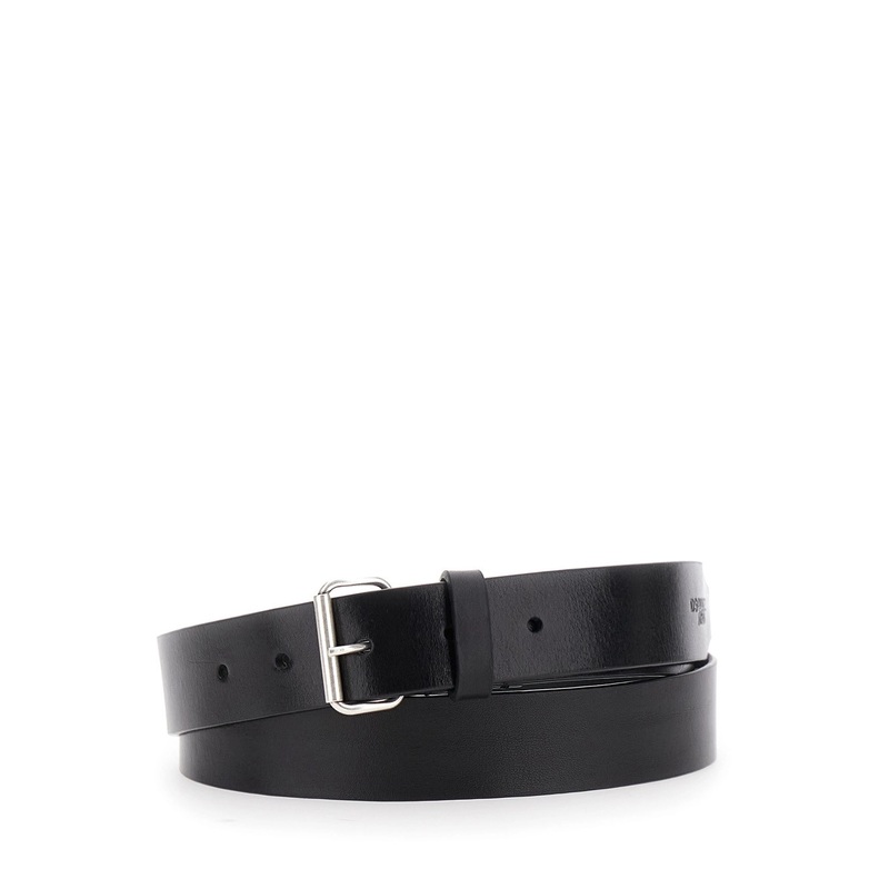 ‘D2 x Magliano’ Black Belt with Front Buckle Closure in Leather Man