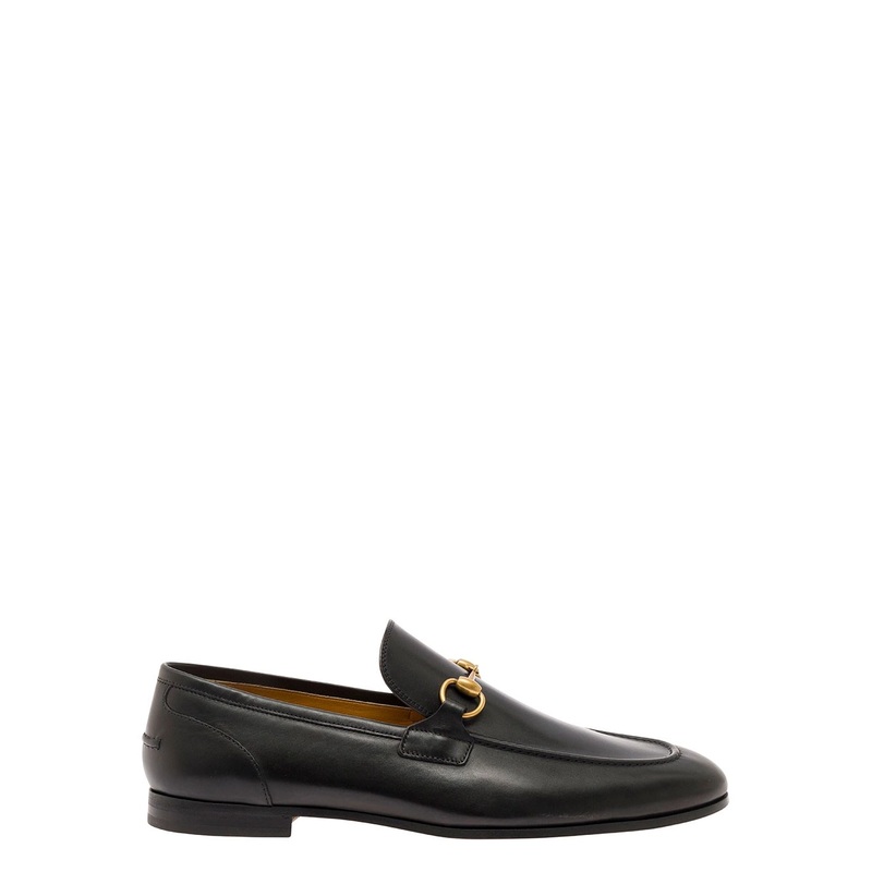 ‘Jordaan’ Black Loafers with Horsebit Detail in Leather Man