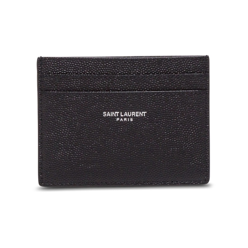 Saint Laurent Woman’s Grain de Poudre Blck Leather Cardholder