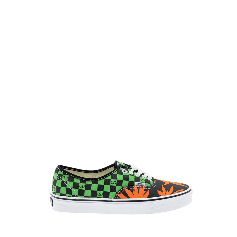 ‘Valentino x Vans’ Multicolor Low Top Sneakers with All-Over Check Motif and All-Over VLogo Detail in Cotton Man
