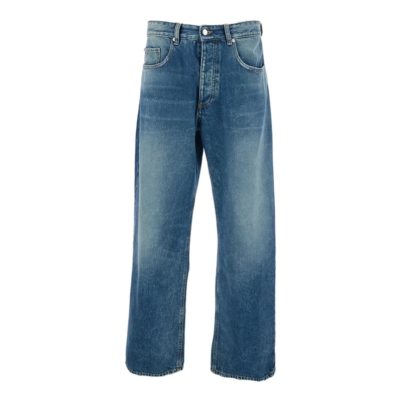 ‘Will’ Light-Blue 5-Pocket Jeans with Logo Patch in Cotton Denim Man