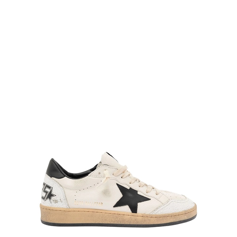 ‘Ballstar’ White Sneaker with Side Star Application in Leather Man