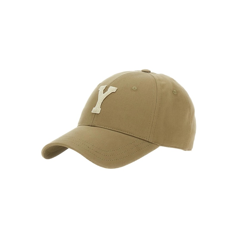 Beige Baseball Cap with Logo Embroidery on the Front in Cotton Man