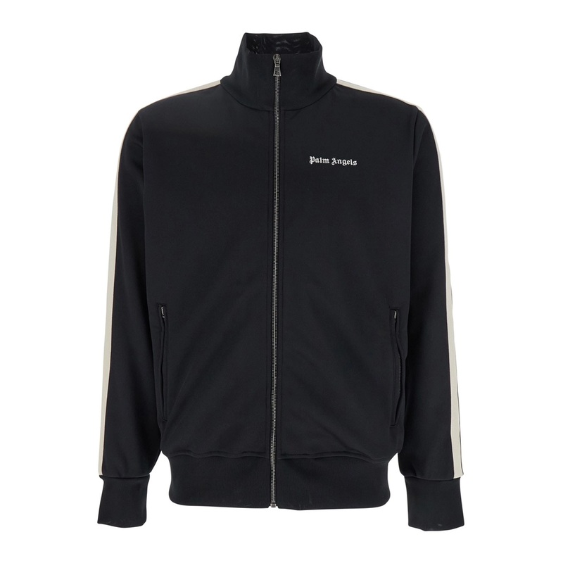 ‘Classic Logo’ Black Sweatshirt with Logo Printed on the Front in Tech Fabric Man