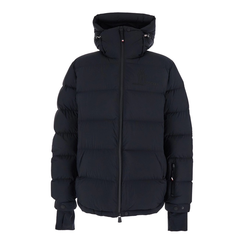 ‘Isorno’ Black Down Jacket with Logo Detail at the Front in Tech Fabric Man