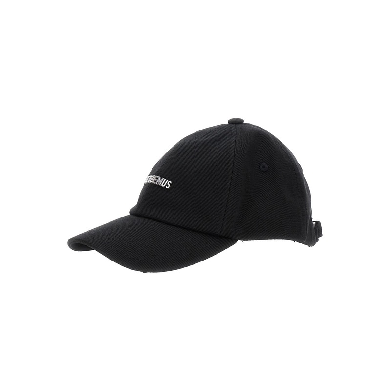 ‘La Casquette Gadjo’ Black Baseball Cap with Logo Lettering on the Front in Cotton Man