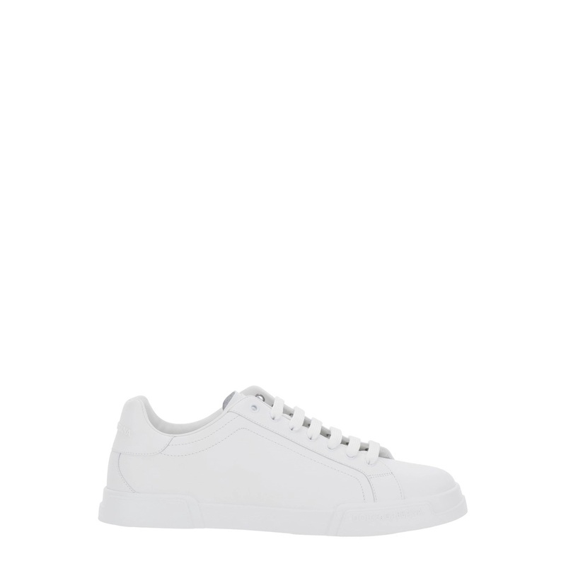 ‘Portofino Light’ White Sneakers with Logo Patch on the Tongue and Tonal Logo Lettering on the Heel in Leather Man