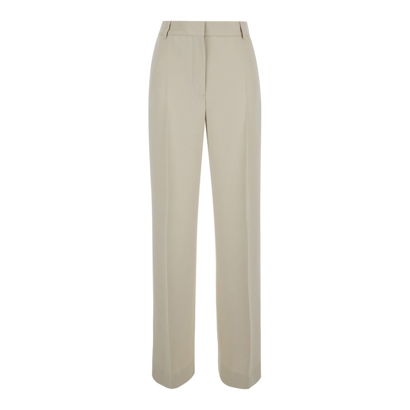 Beige Relaxes Tailored Trousers in Wool Blend Woman