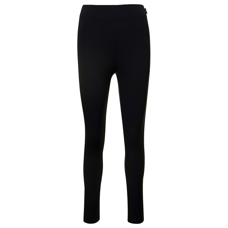 Black Leggings with Zipped Pocket in Stretch Polyamide Woman