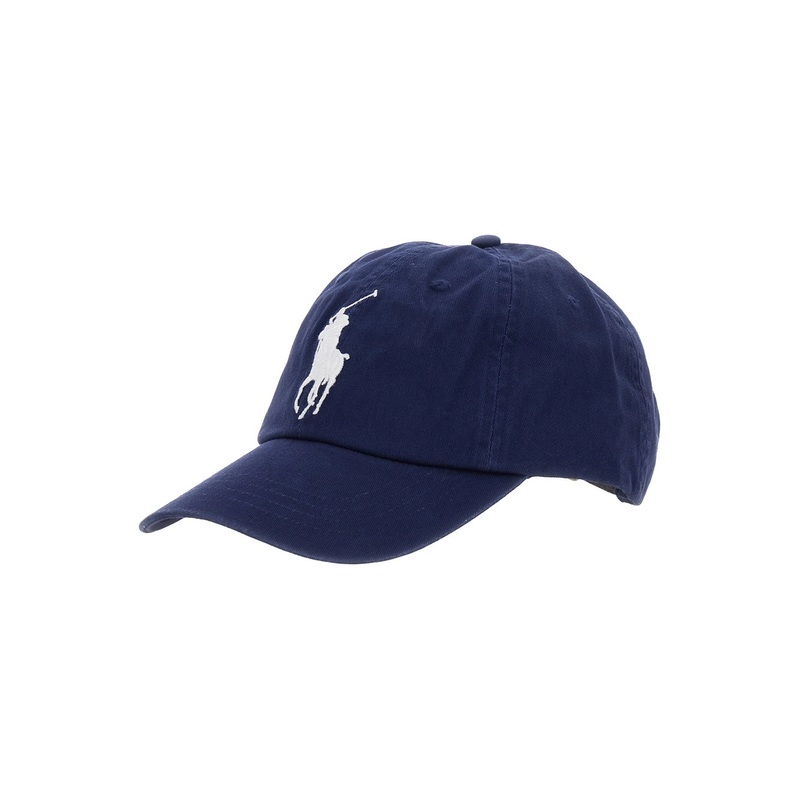 Blue Baseball Cap with Maxi Pony on the Front and Numeric Detail on the Side in Cotton Man