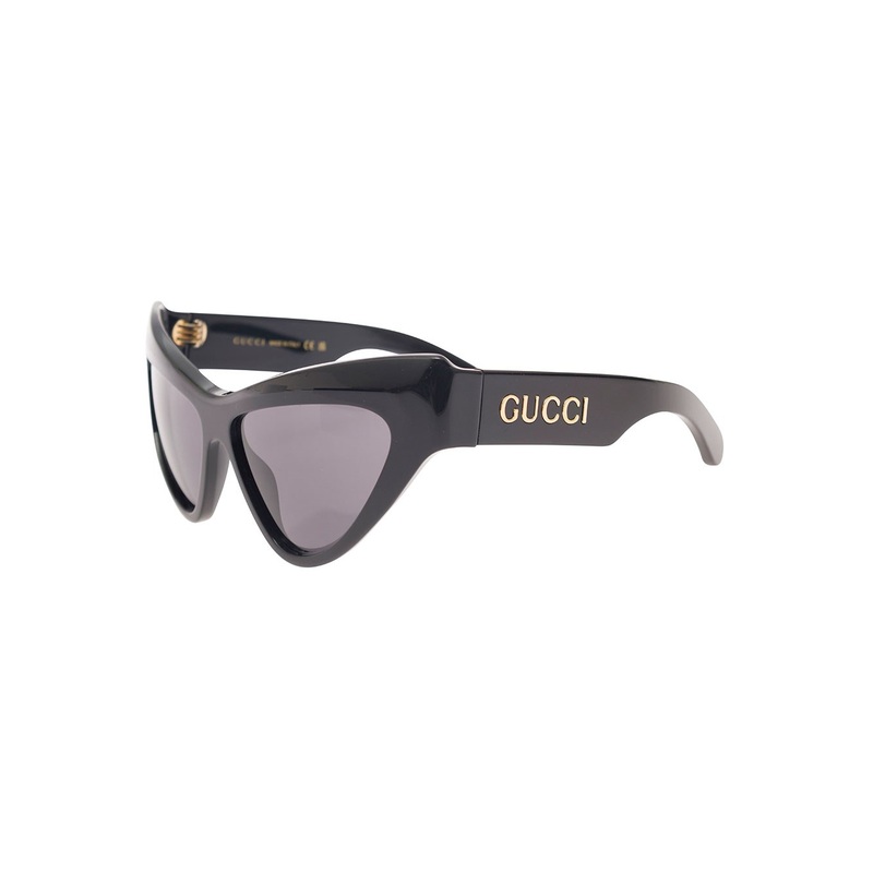 ‘GG1294S’ Black Cat-Eye Sunglasses with Logo Lettering in Shiny Acetate Woman