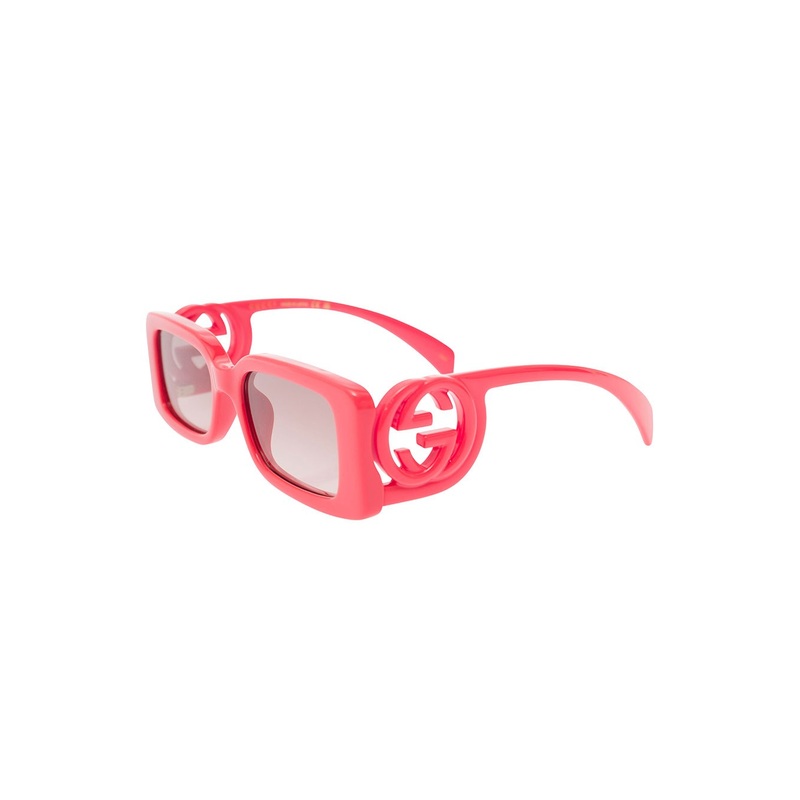 ‘GG1325S’ Red Rectangular Sunglasses with Interlocking GG Cut-Out in Shiny Acetate Woman