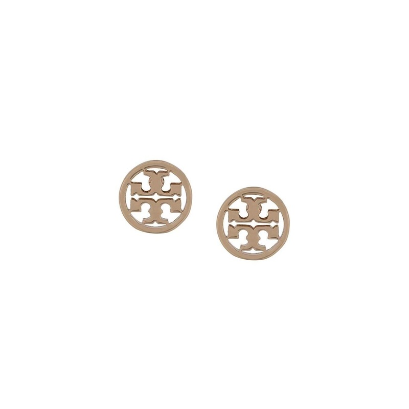 Gold-Colored Earrings with Logo in Brass Woman