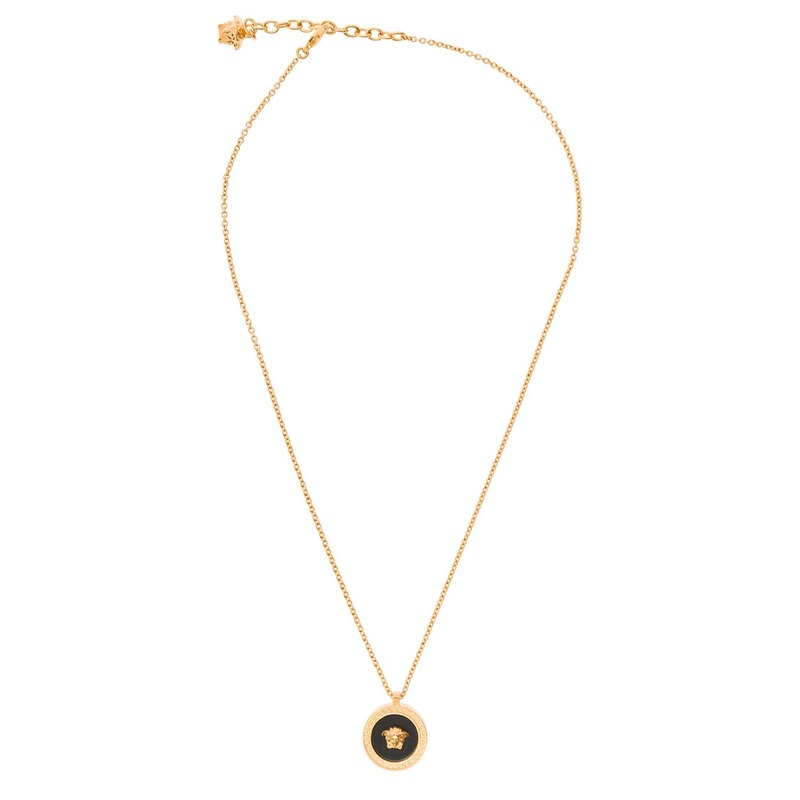 Gold-Colored Necklace with Medusa Charm in Metal Man