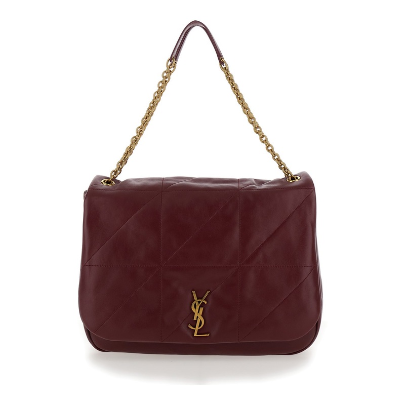 ‘Jamie 4.3’  Bordeaux Shoulder Bag with Quilted Stitchings in Leather Woman