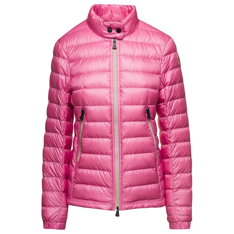 ‘Walibi’ Pink Down Jacket with Logo Patch in Polyamide Woman