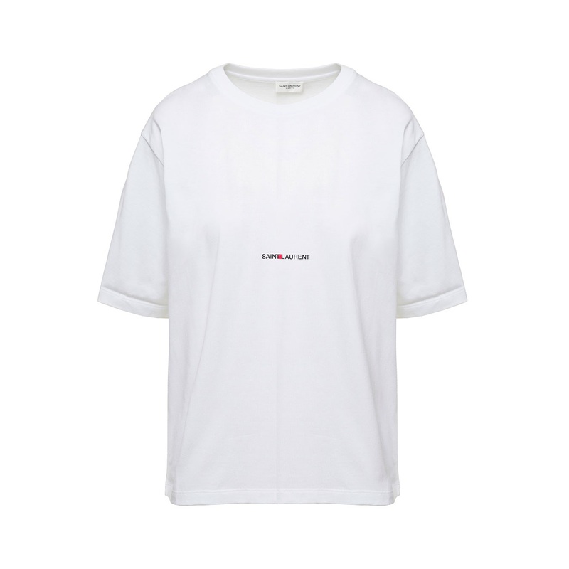 Basic White T-shirt with Miiddle Logo Print in Cotton Woman