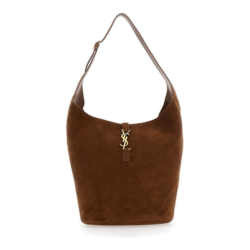 ‘Le 5  7’  Brown Shoulder Bag with Hook Closure with Cassandre in Soft Leather Woman