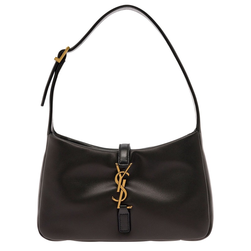 ‘Le 5  7 Padded’ Black Shoulder Bag with Logo Detail in Padded Leather Woman