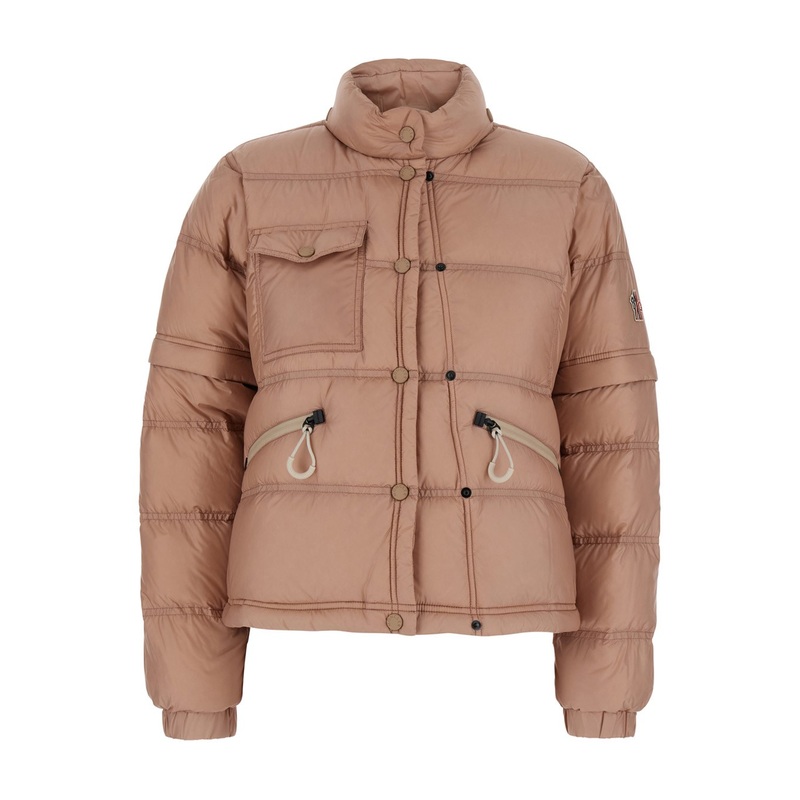 ‘Mauduit’ Pink Down Jacket with Logo Patch on the Sleeve in Tech Fabric Woman