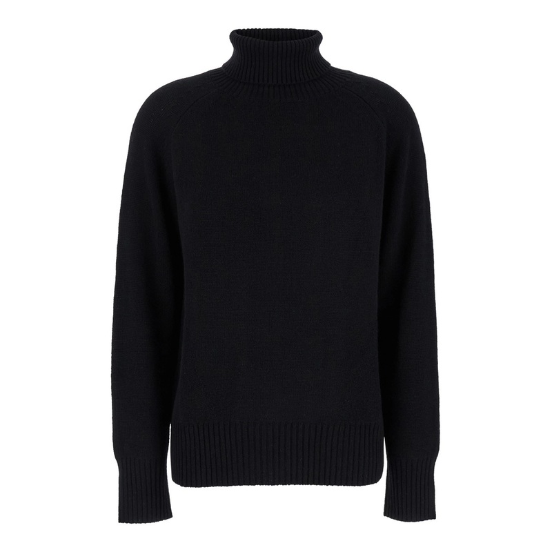 Black High Neck Sweater in Cashmere Woman