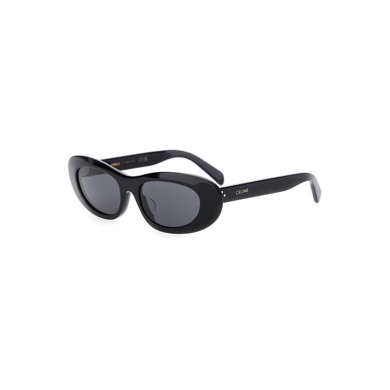 Black Sunglasses with Dark Lenses and Logo on the Arms in Acetate Woman