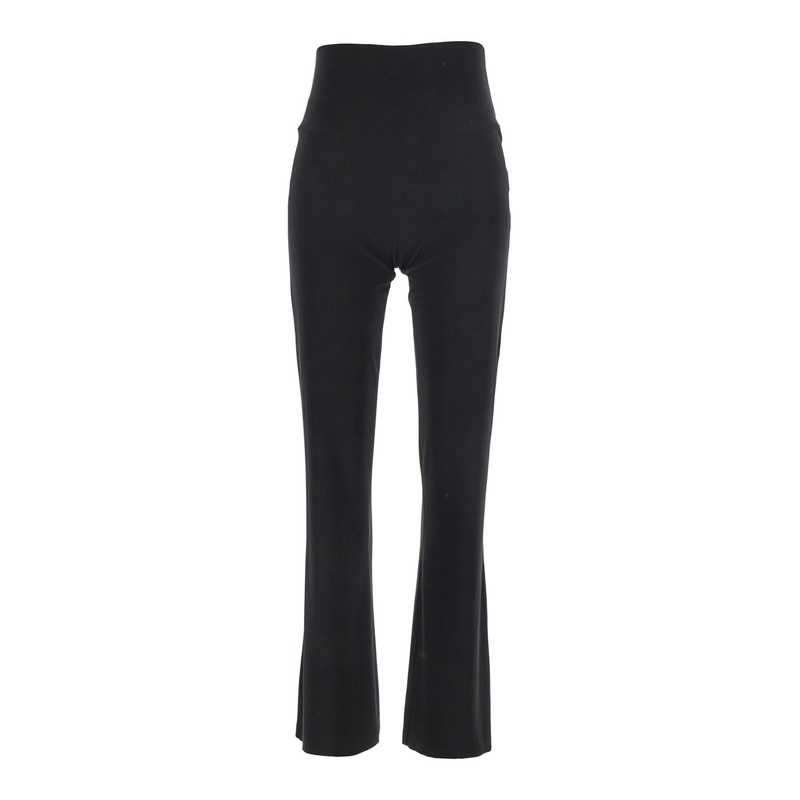 ‘Boot’ Black Pants with High Waist and Wide Leg in Tech Fabric Stretch Woman