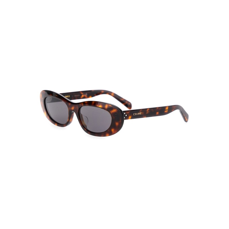 Brown Sunglasses with Tortoiseshell Print and Logo on the Arms in Acetate Woman