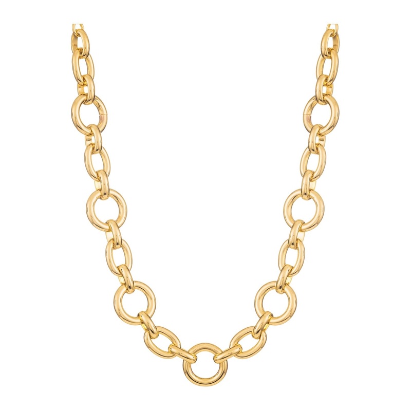 ‘Charlotte’ Metallic Necklace with Chain-Link Design in Gold Plated Bronze Woman